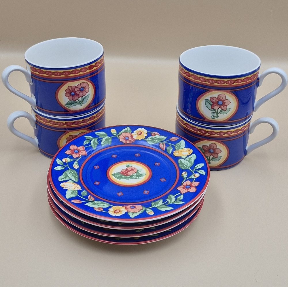 Set of 4 Vintage Misono Avignon Cups and Saucers #4855 Indonesia 1993